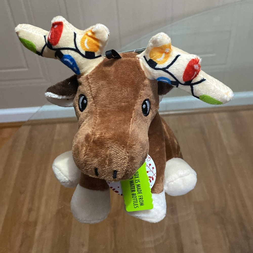- Snug Arooz Dog  Moose crinkle And Squeaker Dog Toy 8”. - Picture 2 of 5